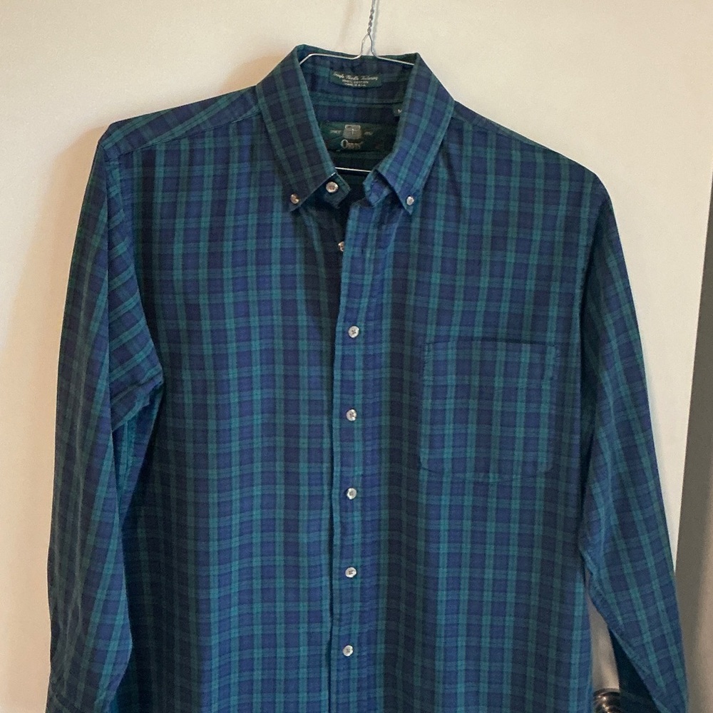 Orvis Blue and Green Plaid Button Down Shirt